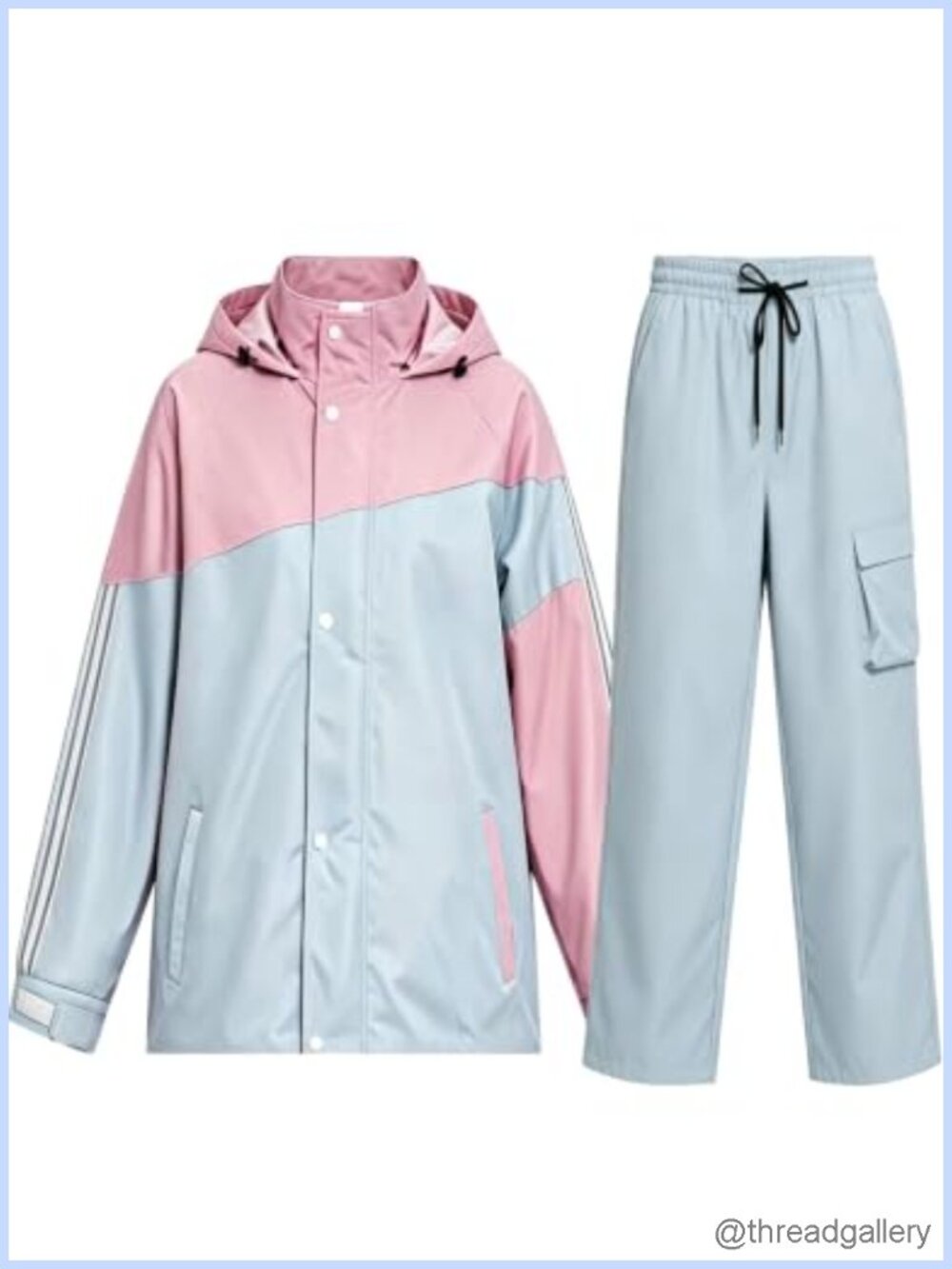 Waterproof Rain Suit for Women Hooded 2-Piece Jacket & Pants
